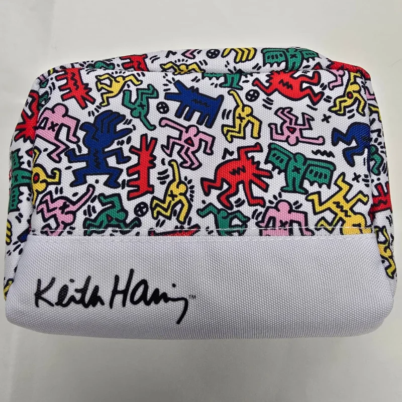 Borsa Organizer da Viaggio Keith Haring Pochette per Cavi e Accessori Tech Bianca