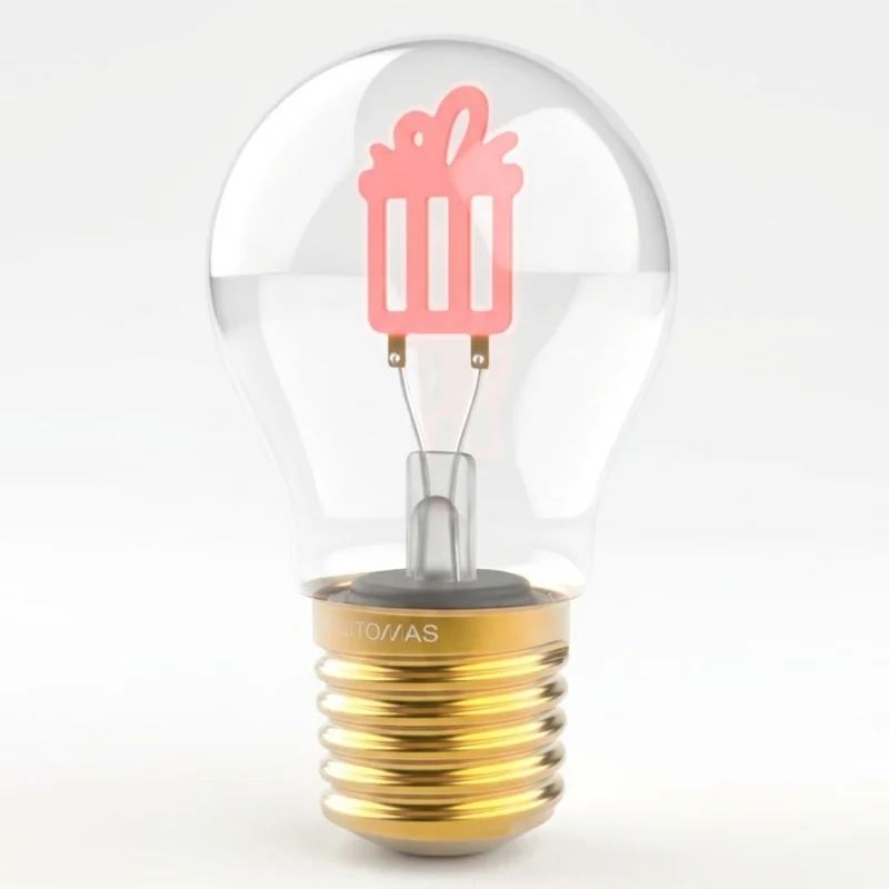 Lampada LED Decorativa MUITOMAS a Bulbo con Pacchetto Regalo Rosso Sospeso Ricaricabile USB-C