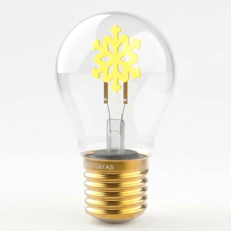 Lampada LED Decorativa Celly MUITOMAS a Bulbo con Fiocco di Neve Giallo Chiaro Sospeso Ricaricabile USB-C