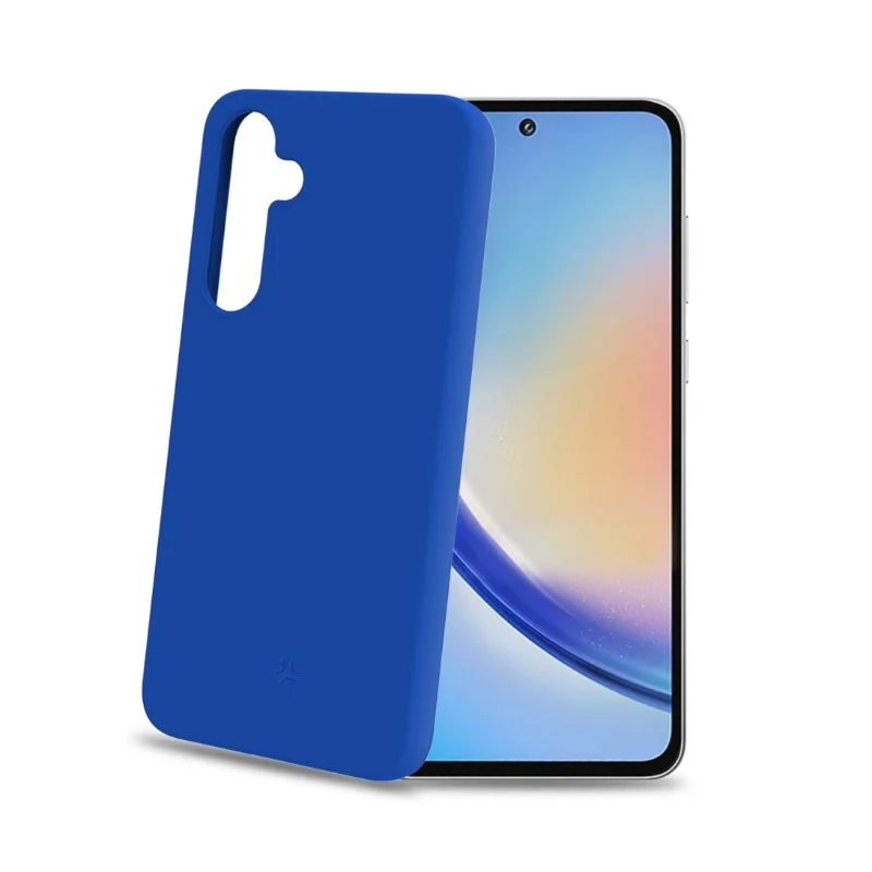 Cover Protettiva Celly CROMO per Samsung Galaxy A55 5G e A55 5G Enterprise Edition in TPU e Silicone Finitura Soft-Touch e Interno in Microfibra Blu
