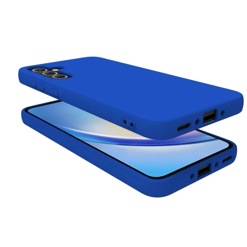 Celly CROMO Protective Case for Samsung Galaxy A55 5G & Galaxy A55 5G Enterprise Edition Soft TPU & Silicone Soft-Touch Finish & Microfiber Lining Blue - Image 2