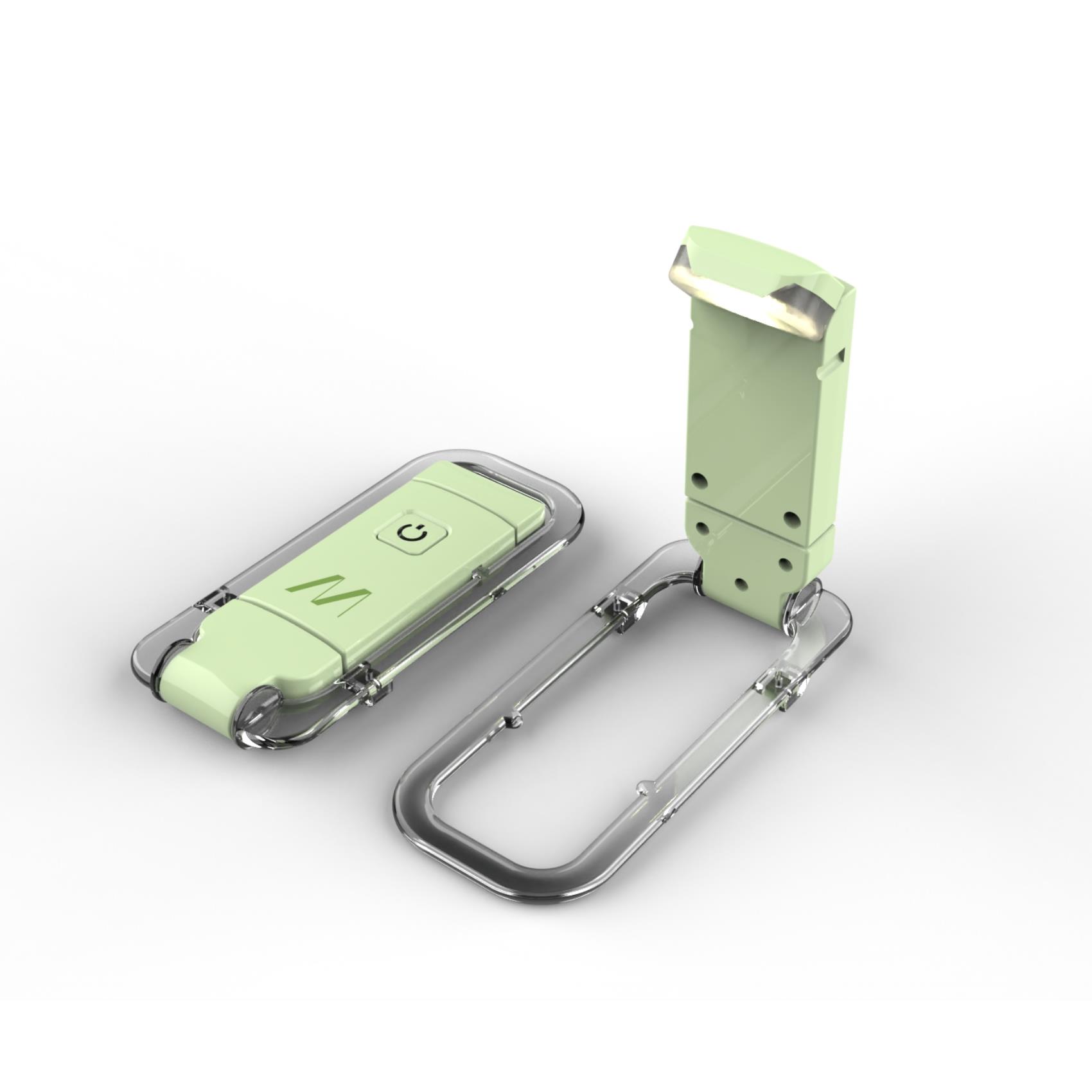 Luce da Libro a LED Ricaricabile Muitomas BOOKLAMP Clip Integrata 3 Tonalità di Luce Dimmerabile e Ricarica USB Verde Salvia