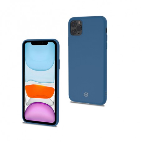 Cover Protettiva Celly CANDY per Apple iPhone 11 Pro in Morbido Silicone con Finitura Soft-Touch e Interno in Microfibra Chewing Gum Blue