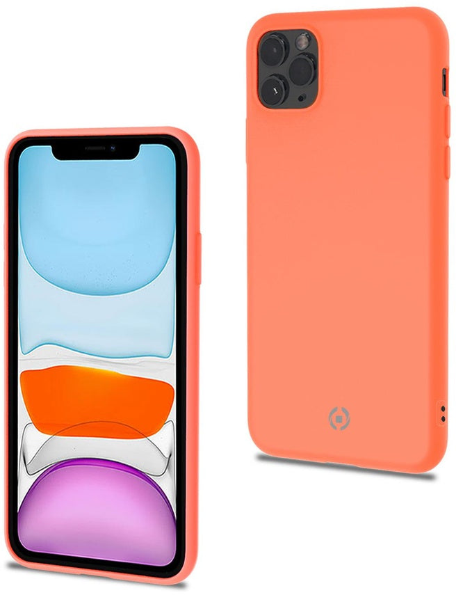 Cover Protettiva Celly CANDY per Apple iPhone 11 Pro in Morbido Silicone con Finitura Soft-Touch e Interno in Microfibra Macarons Orange