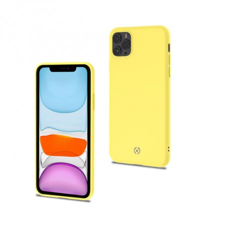 Cover Protettiva Celly CANDY per Apple iPhone 11 Pro in Morbido Silicone con Finitura Soft-Touch e Interno in Microfibra Banana Yellow