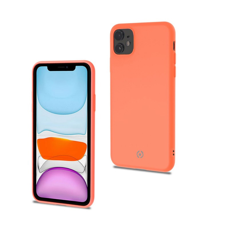 Cover Protettiva Celly CANDY per Apple iPhone 11 e iPhone XR in Morbido Silicone con Finitura Soft-Touch e Interno in Microfibra Macarons Orange