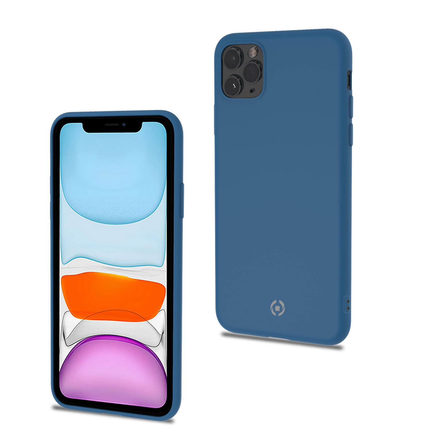 Cover Protettiva Celly CANDY per Apple iPhone 11 Pro Max in Morbido Silicone con Finitura Soft-Touch e Interno in Microfibra Chewing Gum Blue
