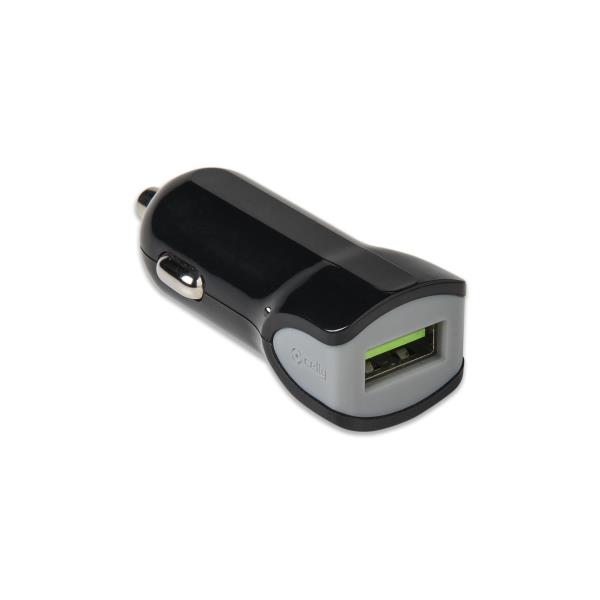 Caricabatterie da Auto Celly CCUSBTURBO Singola Porta USB-A 12W 2.4A Ricarica Rapida Compatto Nero