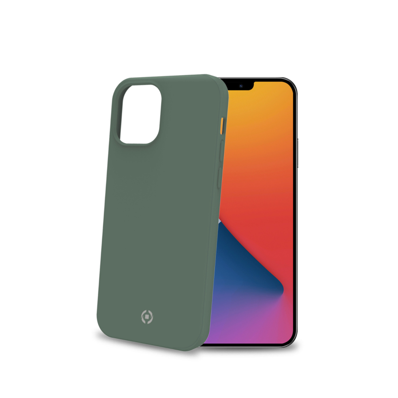 Cover Protettiva Celly CROMO per Apple iPhone 12 mini in Morbido TPU con Rivestimento in Silicone Soft-Touch e Interno in Microfibra Verde