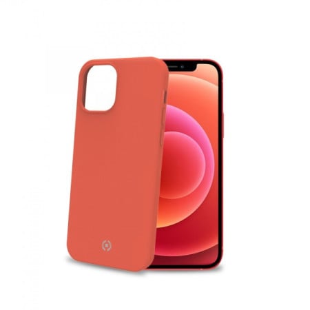Cover Protettiva Celly CROMO per Apple iPhone 12 mini in Morbido TPU con Rivestimento in Silicone Soft-Touch e Interno in Microfibra Arancione