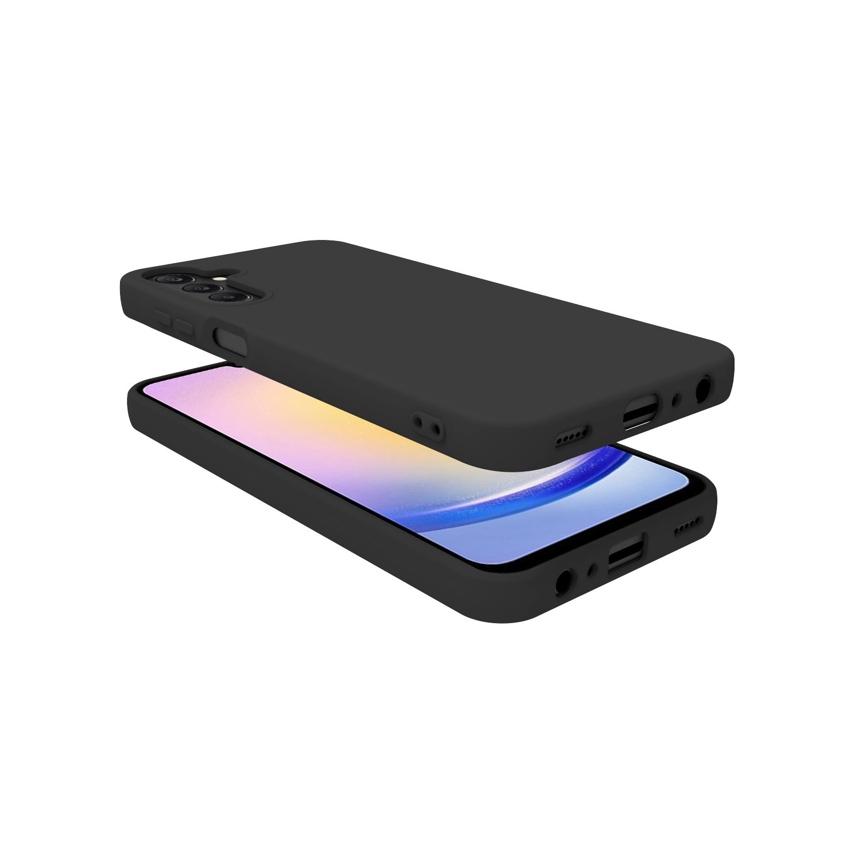 Cover Protettiva Posteriore Celly CROMO per Samsung Galaxy A25 5G in Silicone Liquido e TPU Finitura Soft-Touch con Fodera in Microfibra Nero CROMO1061BK - Immagine 2