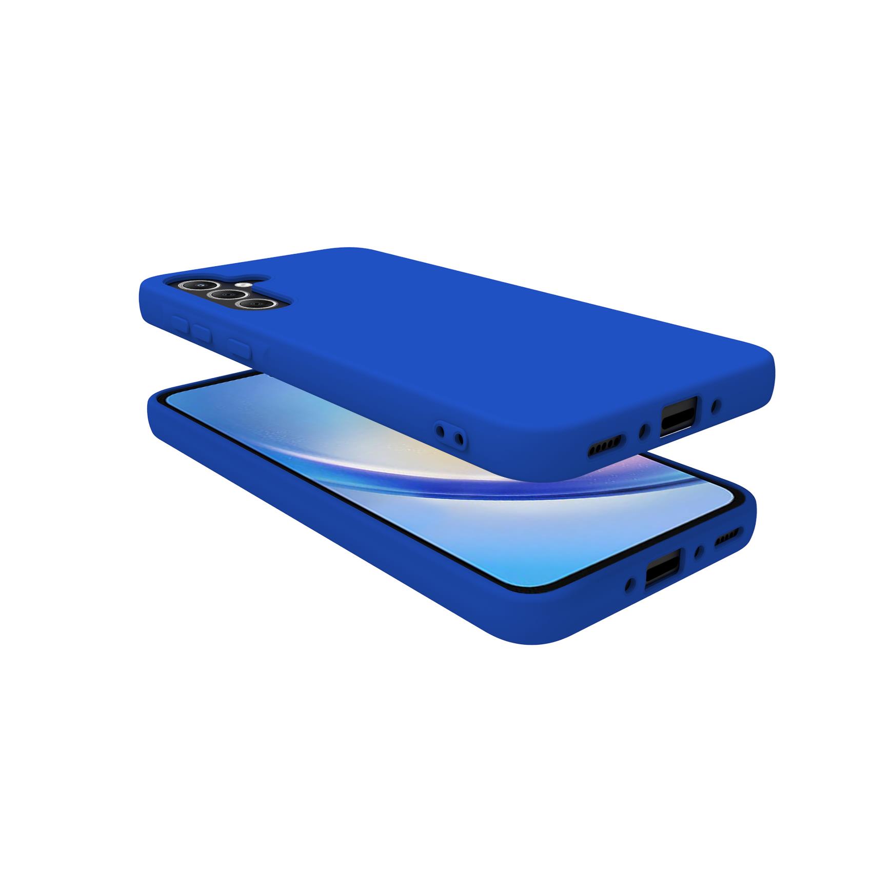 Cover Protettiva Celly CROMO per Samsung Galaxy A35 5G e A35 5G Enterprise Edition Flessibile in TPU Rivestito in Silicone Soft-Touch con Fodera in Microfibra Blu Oceano - Immagine 2