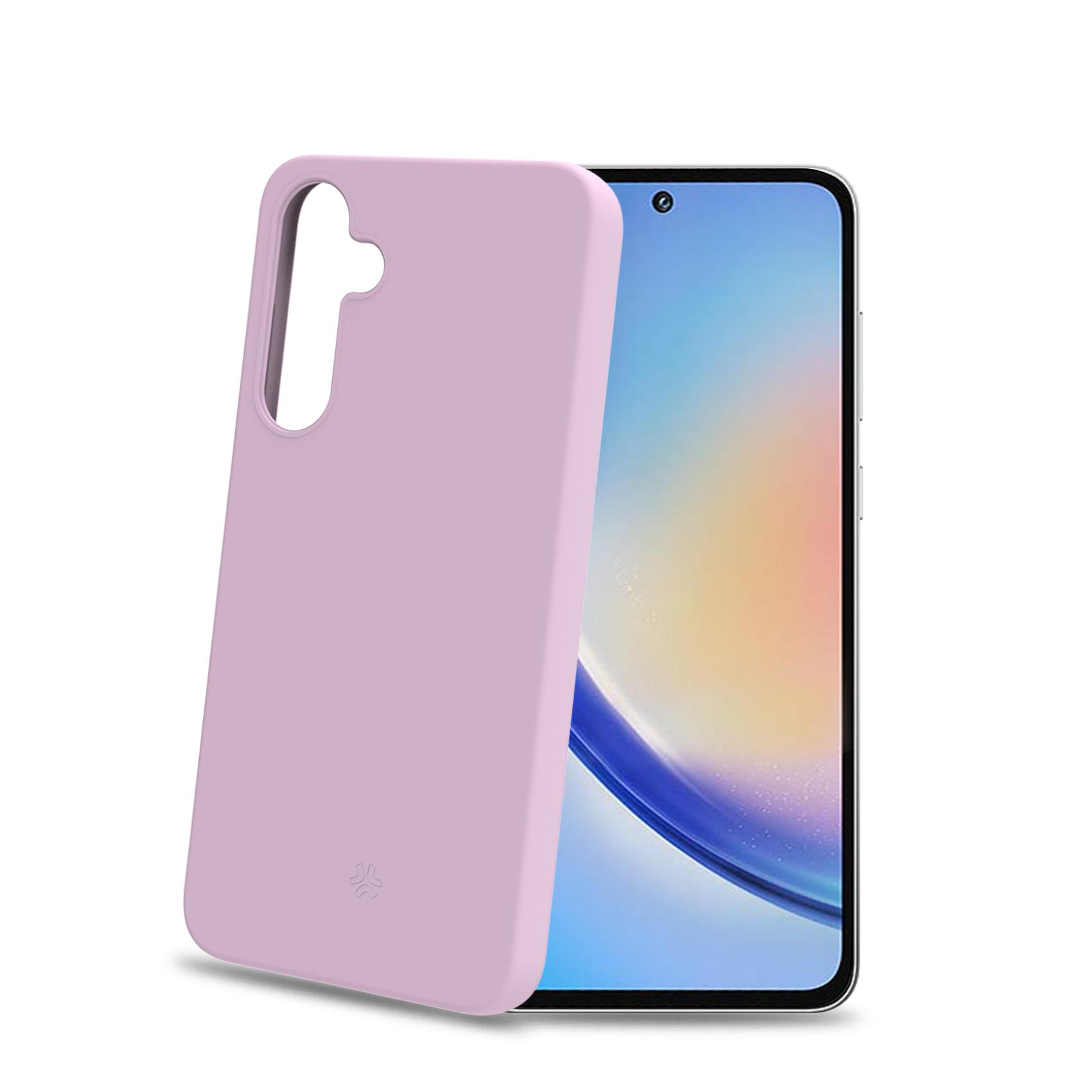 Cover Protettiva Celly CROMO per Samsung Galaxy A35 5G e A35 5G Enterprise Edition Anti-Shock in TPU e Silicone Liquido Soft-Touch con Interno in Microfibra Rosa Pastello