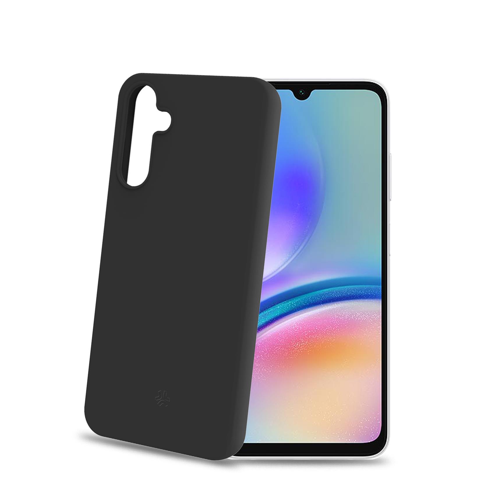 Celly CROMO Soft-Touch Liquid Silicone & TPU Protective Back Cover for Samsung Galaxy A05s Microfiber Lined Matte Black CROMO1069BK