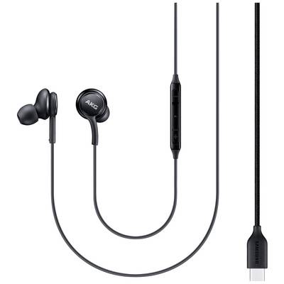 Auricolari Stereo In-Ear Originali Samsung EO-IC100 Sound by AKG Connettore USB-C Altoparlanti a Due Vie DAC Integrato e Cavo in Tessuto Nero
