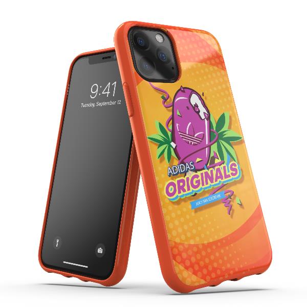 Cover Morbida Protettiva Adidas Originals BODEGA per Apple iPhone 11 Pro in TPU Antiurto con Grafica Alimentare Multicolore Arancione