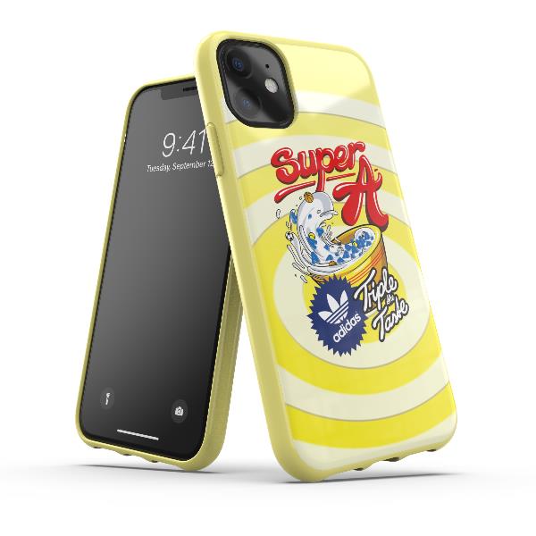 Cover Morbida Protettiva Adidas Originals BODEGA per Apple iPhone 11 Pro in TPU Antiurto con Grafica Alimentare Multicolore Giallo