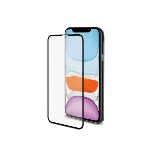 Vetro Temperato Integrale Celly FULLGLASS per Apple iPhone 11 e iPhone XR Copertura Schermo Edge to Edge Durezza 9H Spessore 0,3mm Cornice Nera