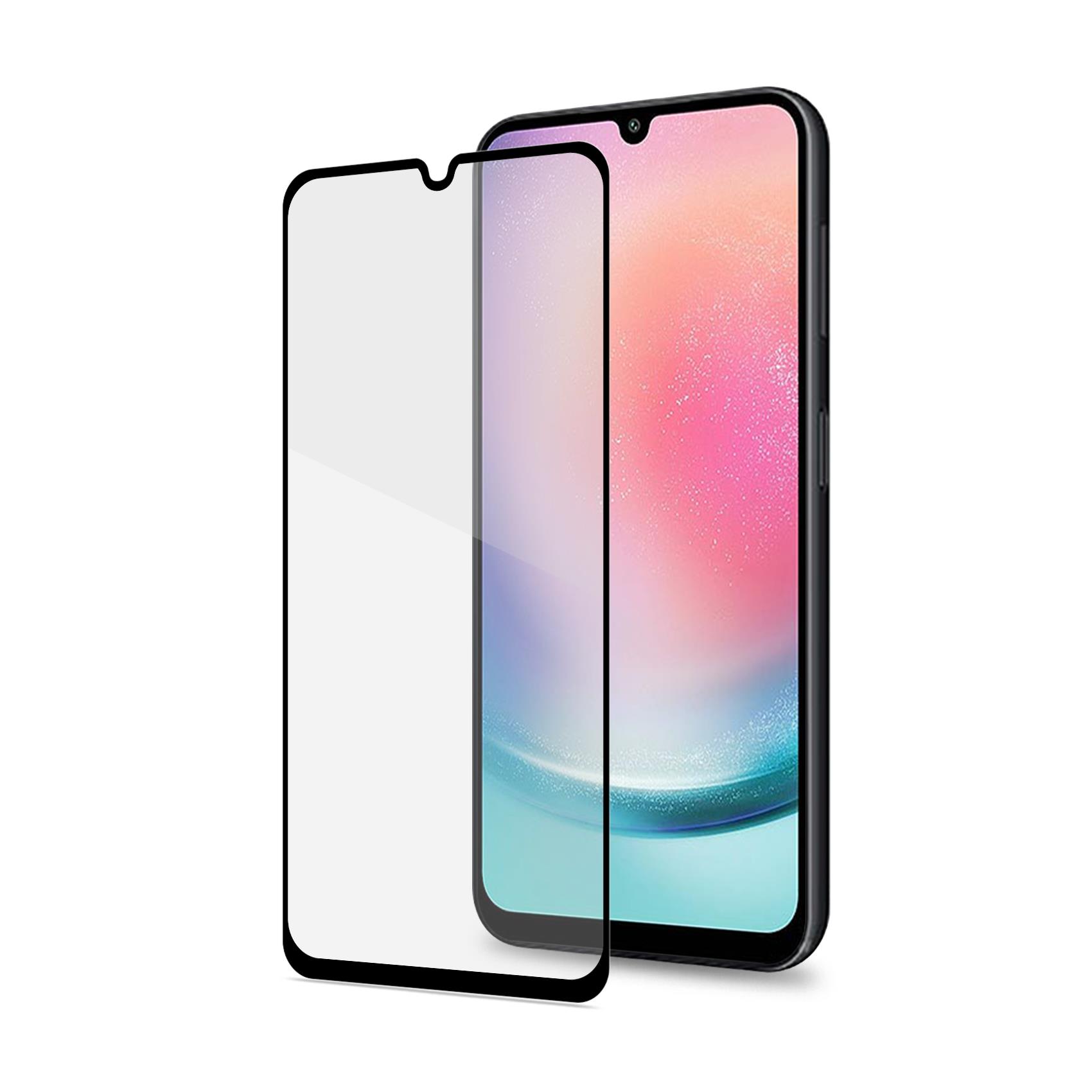 Salvaschermo Integrale Celly FULLGLASS per Samsung Galaxy A24 4G e Galaxy A25 5G in Vetro Temperato 9H Copertura Edge-to-Edge con Bordo Nero