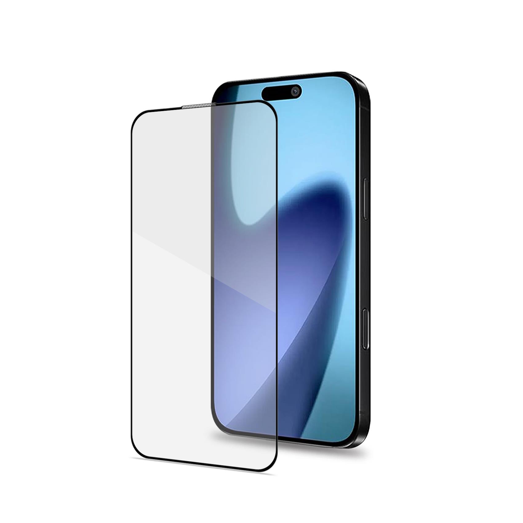 Celly FULLGLASS 9H Tempered Glass Screen Protector for Apple iPhone 17 Black Frame 0.3mm Edge-to-Edge