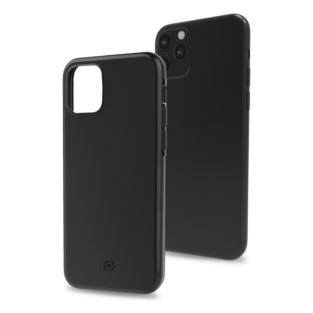 Cover Protettiva Celly GHOSTSKIN per Apple iPhone 11 Pro in TPU Antiurto con Placca Metallica Integrata Finitura Soft-Touch Compatibile Supporti Magnetici Nero
