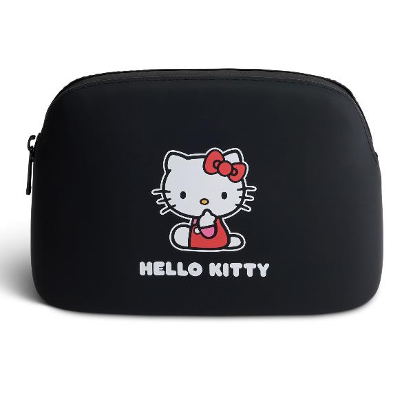 Beauty Case Pochette in Morbido Silicone Muitomas Hello Kitty Capacità 1,5L Scomparto Singolo con Chiusura a Zip Nero