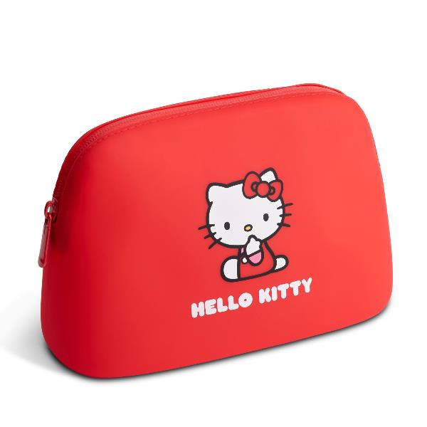 Beauty Case Pochette in Morbido Silicone Muitomas Hello Kitty Capacità 1,5L Scomparto Singolo con Chiusura a Zip Rosso - Dettaglio 1
