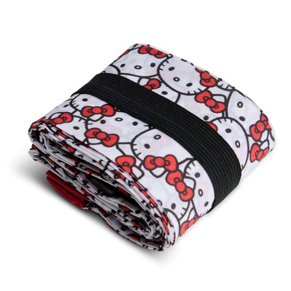 Borsa Shopper Pieghevole Muitomas Hello Kitty HKSHOPPER in Tessuto Poliestere Resistente Chiusura Zip 50x40x30cm Nero