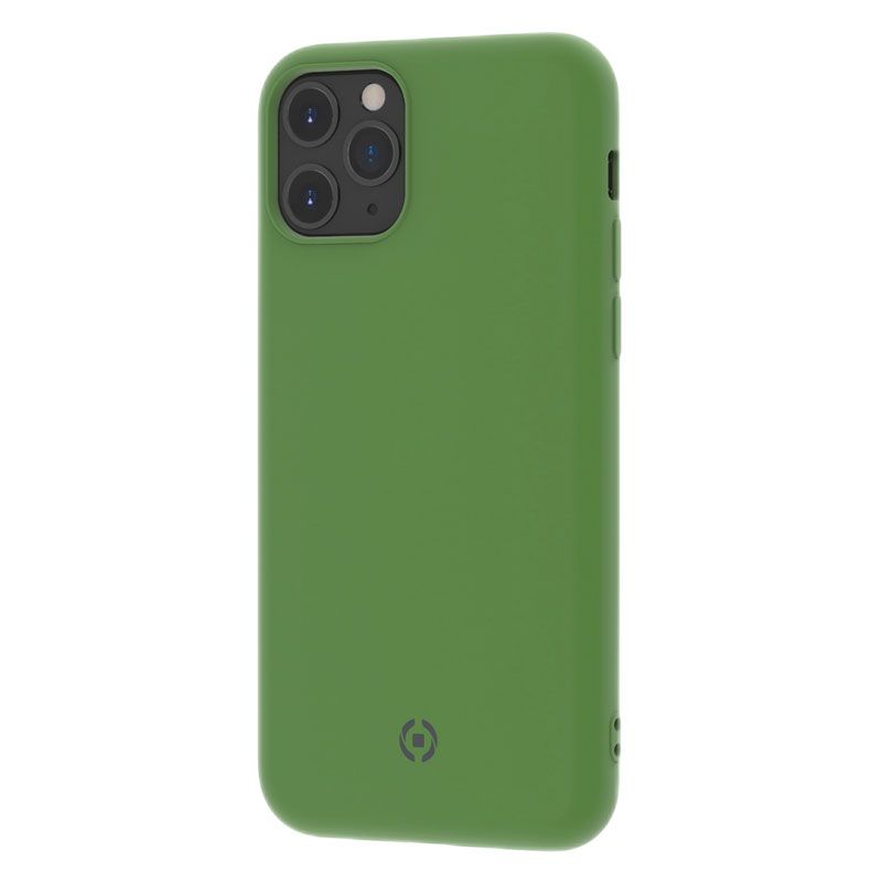 Cover Protettiva Celly LEAF per Apple iPhone 11 Pro in TPU e Silicone Finitura Soft-Touch e Interno in Microfibra Verde