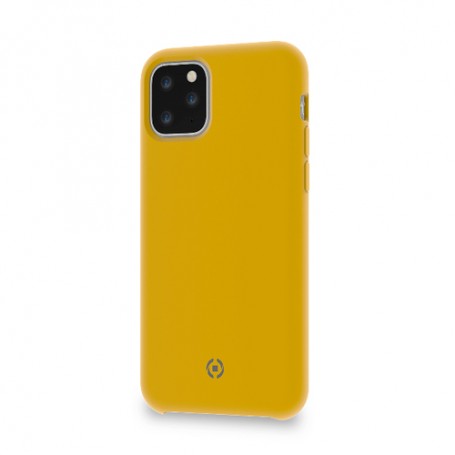 Cover Protettiva Celly LEAF per Apple iPhone 11 Pro in TPU e Silicone Finitura Soft-Touch e Interno in Microfibra Giallo