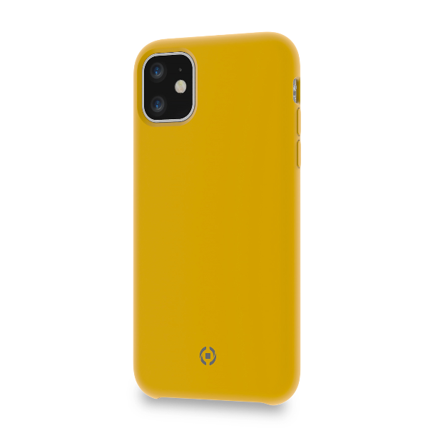 Cover Protettiva Celly LEAF per Apple iPhone 11 e iPhone XR in TPU e Silicone Finitura Soft-Touch e Interno in Microfibra Giallo - Immagine 1