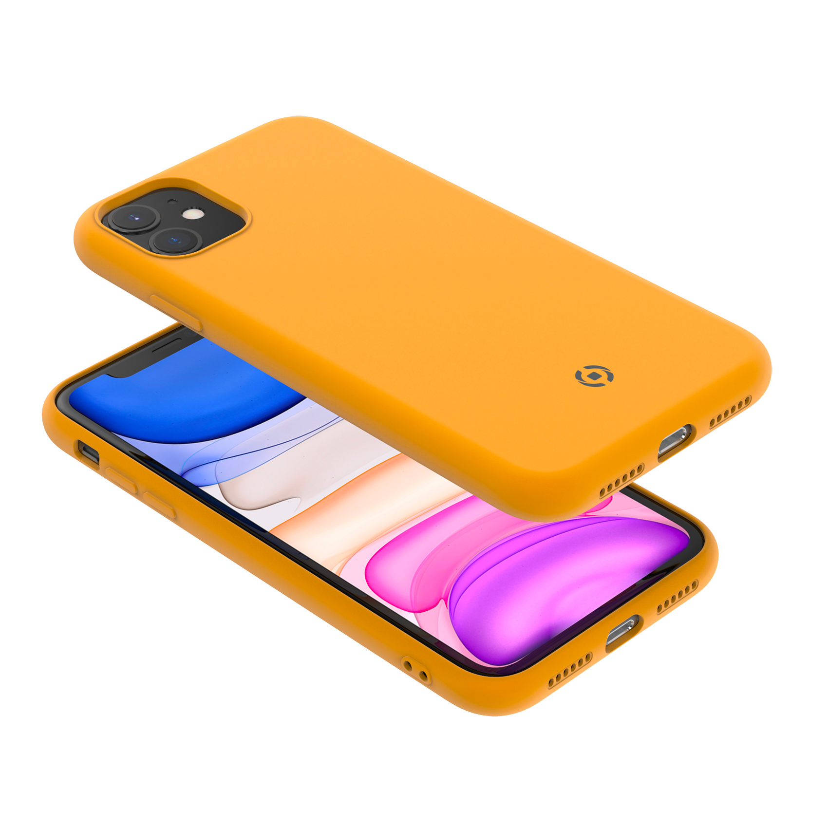 Cover Protettiva Celly LEAF per Apple iPhone 11 e iPhone XR in TPU e Silicone Finitura Soft-Touch e Interno in Microfibra Giallo - Immagine 2