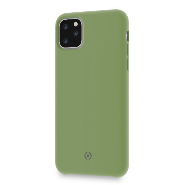 Cover Protettiva Celly LEAF per Apple iPhone 11 Pro Max in TPU e Silicone Finitura Soft-Touch e Interno in Microfibra Verde