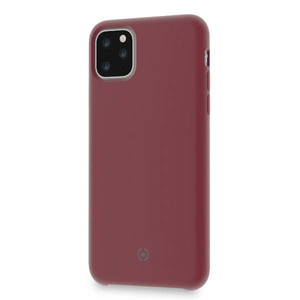 Cover Protettiva Celly LEAF per Apple iPhone 11 Pro Max in TPU e Silicone Finitura Soft-Touch e Interno in Microfibra Rosso