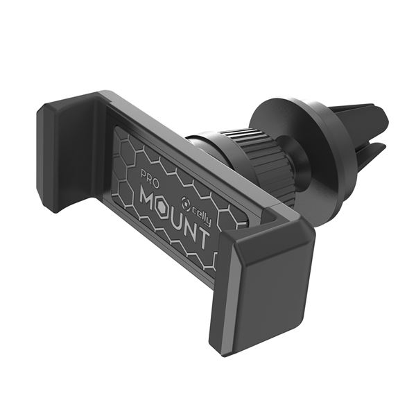 Supporto Auto Universale Celly MOUNTVENT per Bocchette d'Aerazione Rotazione 360° Funzione One-Touch Nero