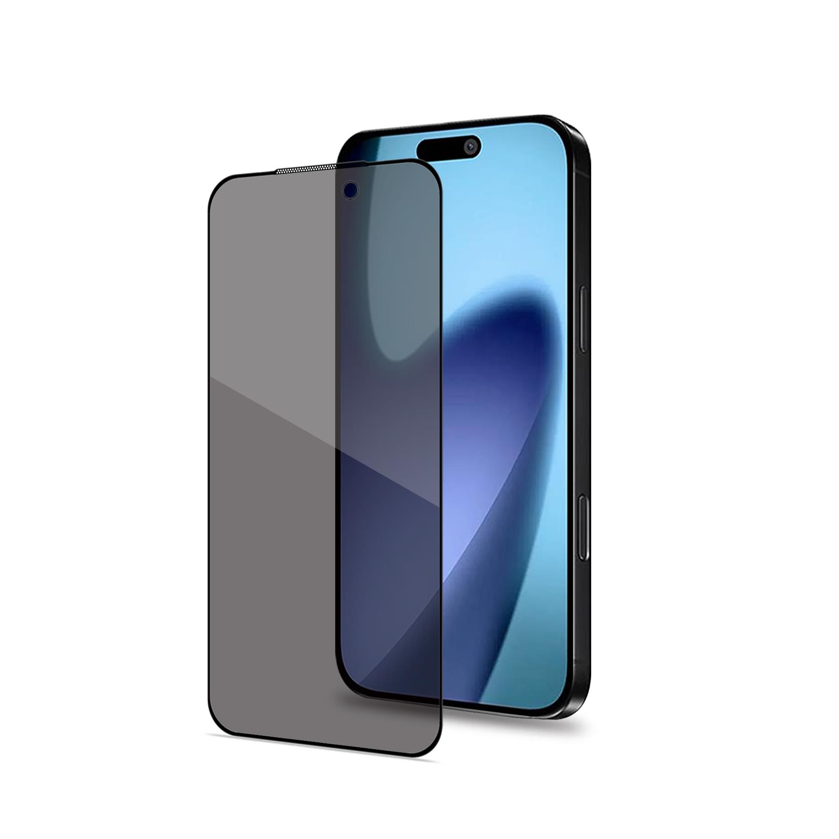 Celly PRIVACY FULL GLASS 9H Tempered Glass Screen Protector for Apple iPhone 17 2-Way Privacy Filter Black Frame 0.3mm Edge-to-Edge