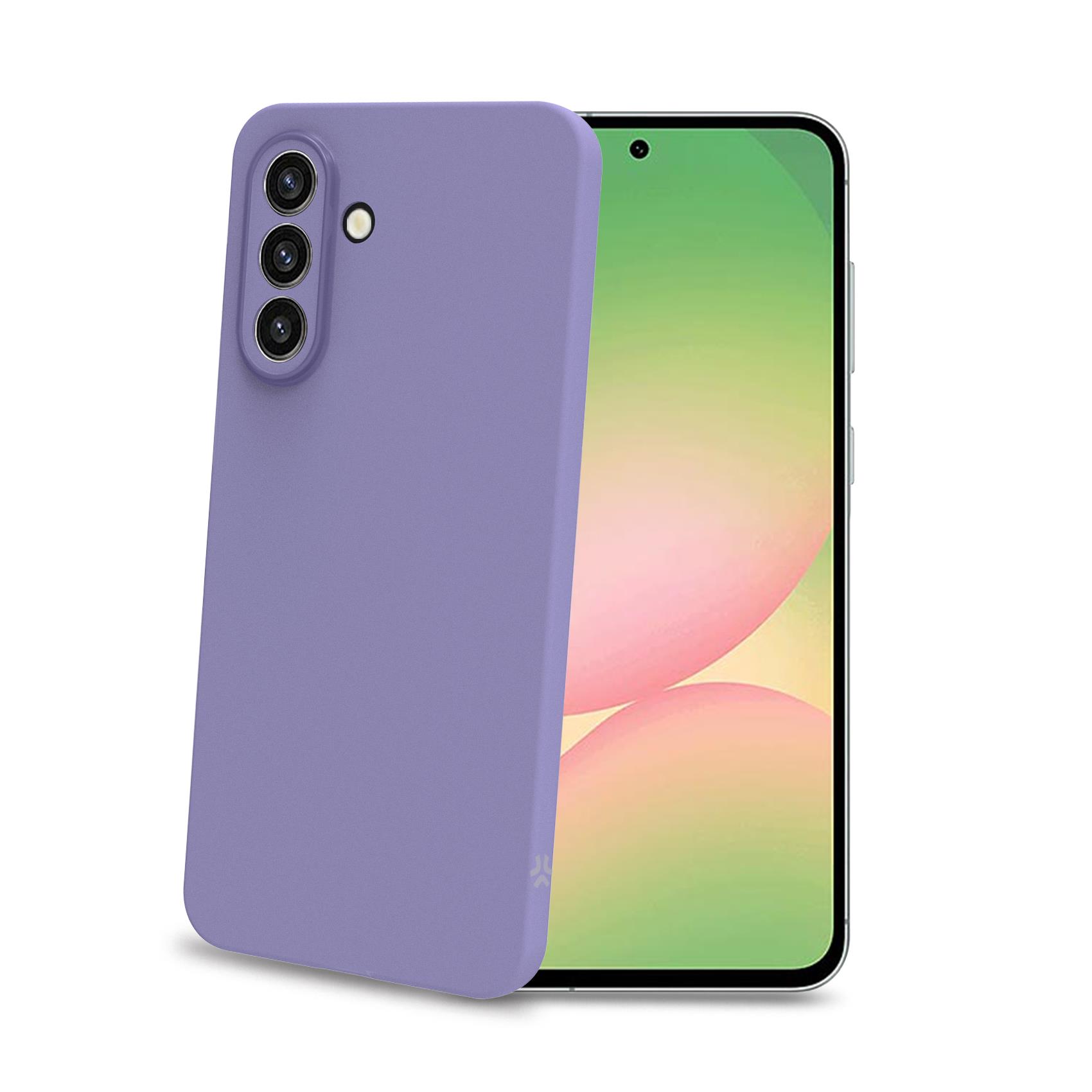 Cover Celly SANDCASE per Samsung Galaxy A57 5G / Enterprise Edition Viola Effetto Sabbiato TPU con Tasti e Bordo Fotocamera a Contrasto