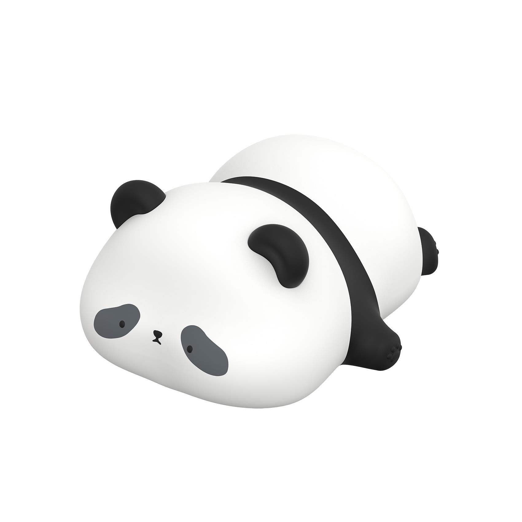 Lampada Notturna in Silicone Muitomas Sagoma Panda Luce LED Soffusa Multicolore Sensore Touch e Ricarica USB-C Bianco