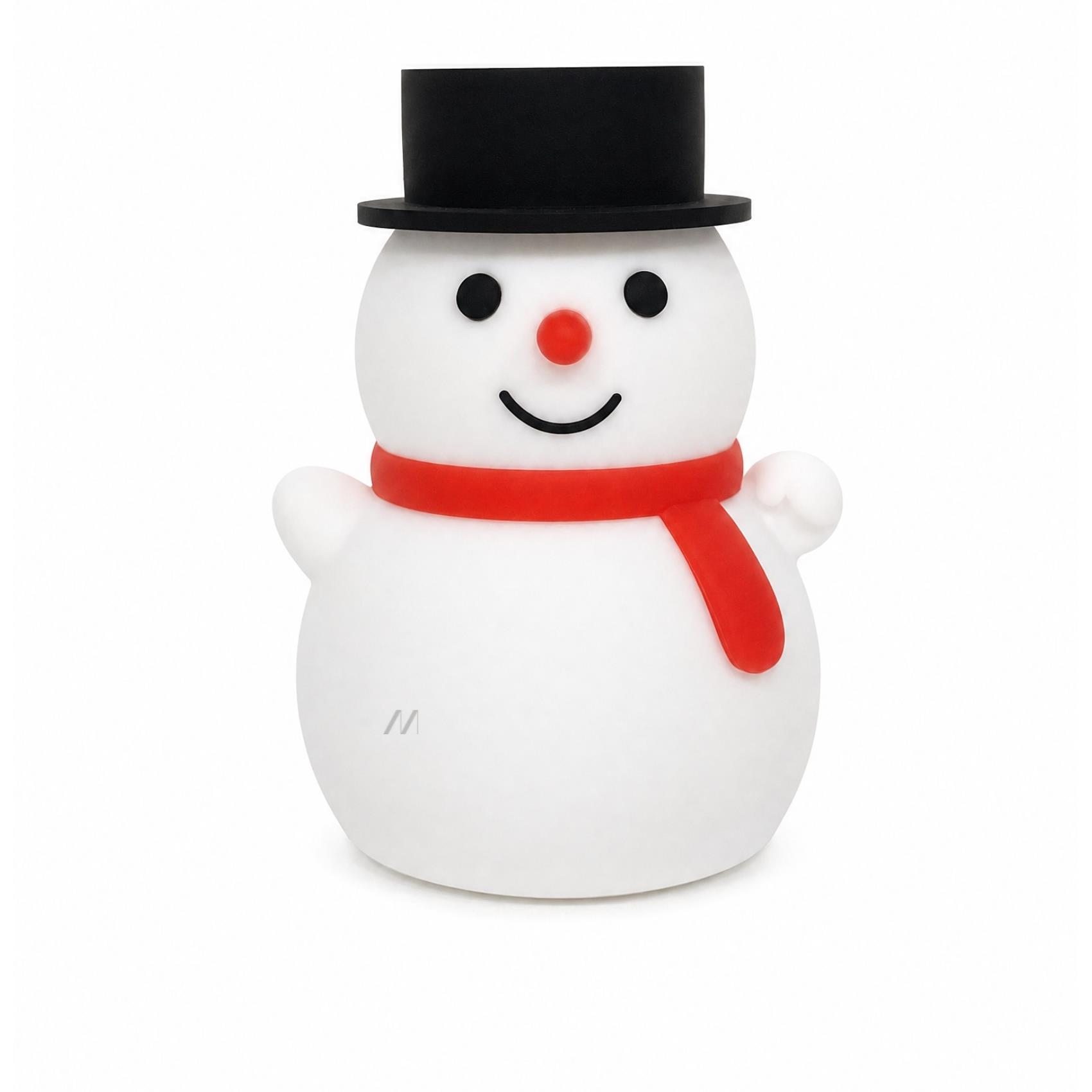 Lampada da Tavolo in Silicone Muitomas SILLAMPSNOWMAN Pupazzo di Neve Natalizio Luce LED Multicolore Sensore Touch e Ricarica USB-C Verde