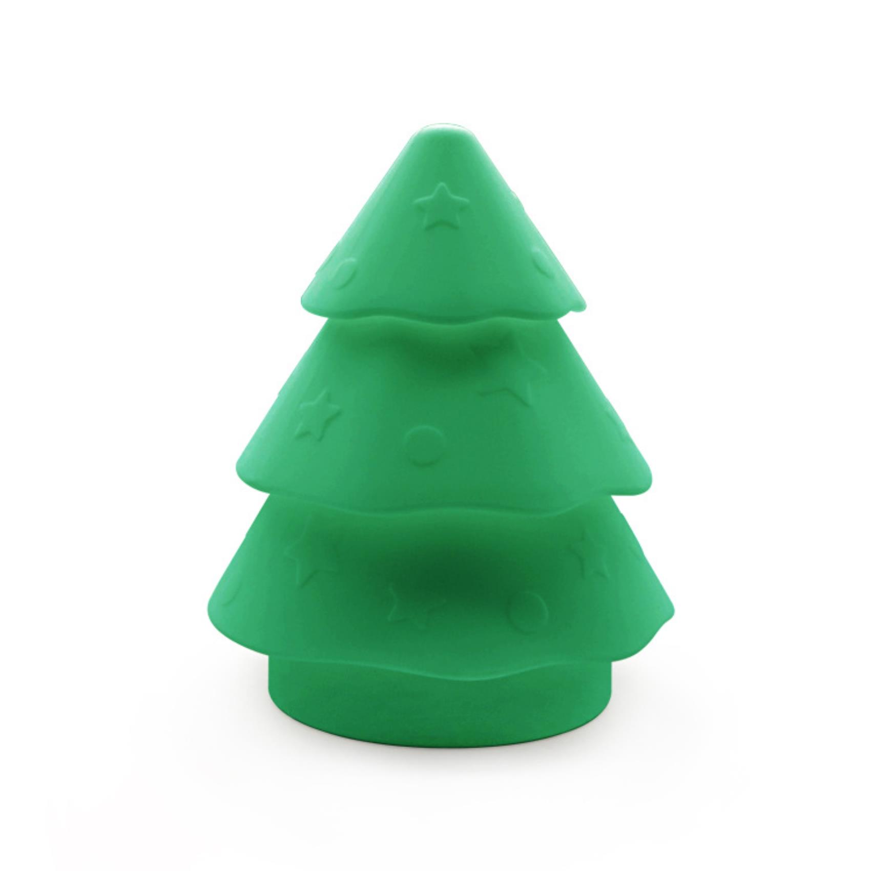 Lampada da Tavolo in Silicone Muitomas SILLAMPXMASTREE Albero di Natale Natalizio Luce LED Multicolore Sensore Touch e Ricarica USB-C Verde