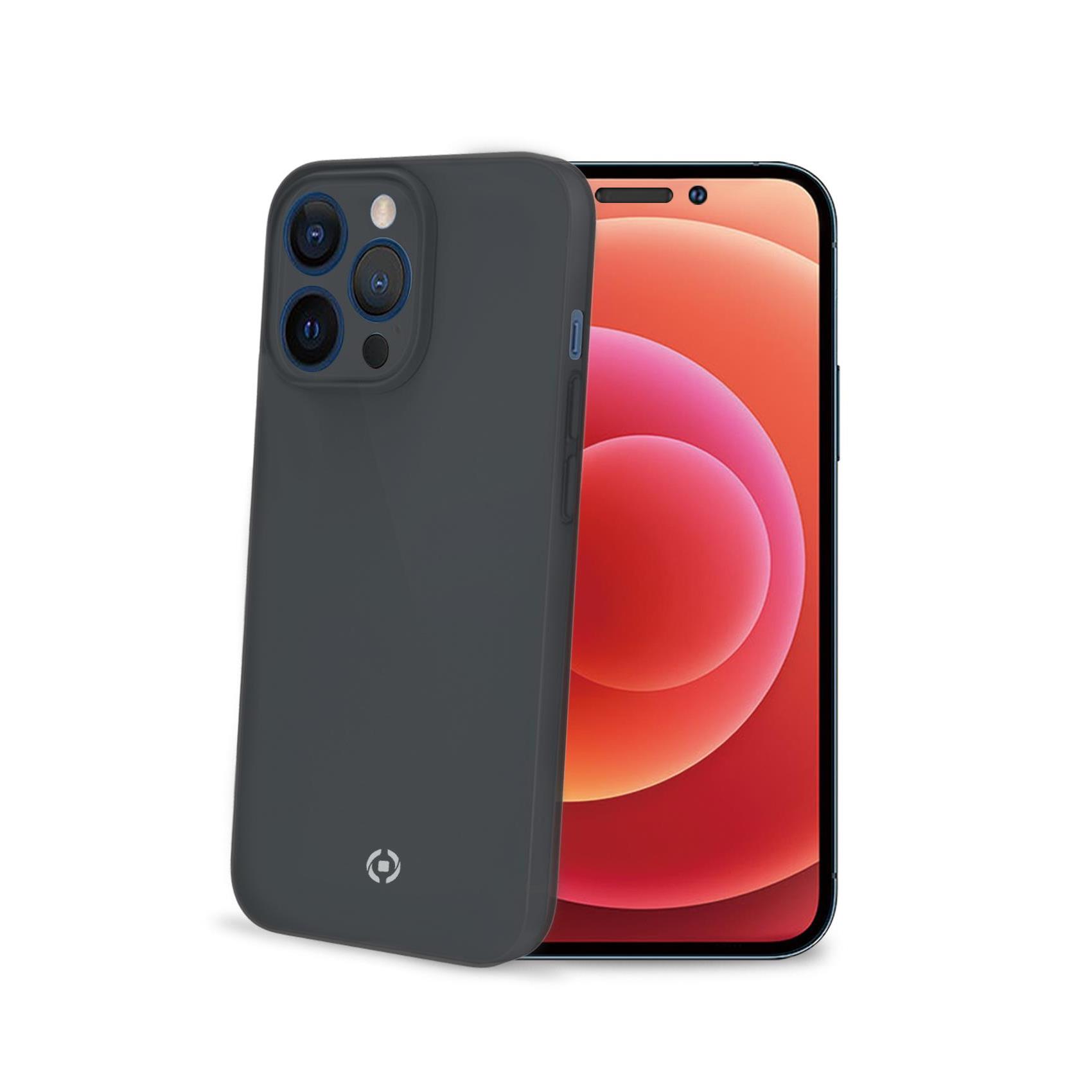 Celly SPACE Black Ultra-Slim Soft TPU Case for Apple iPhone 14 Pro with Reinforced Camera & Button Bezels