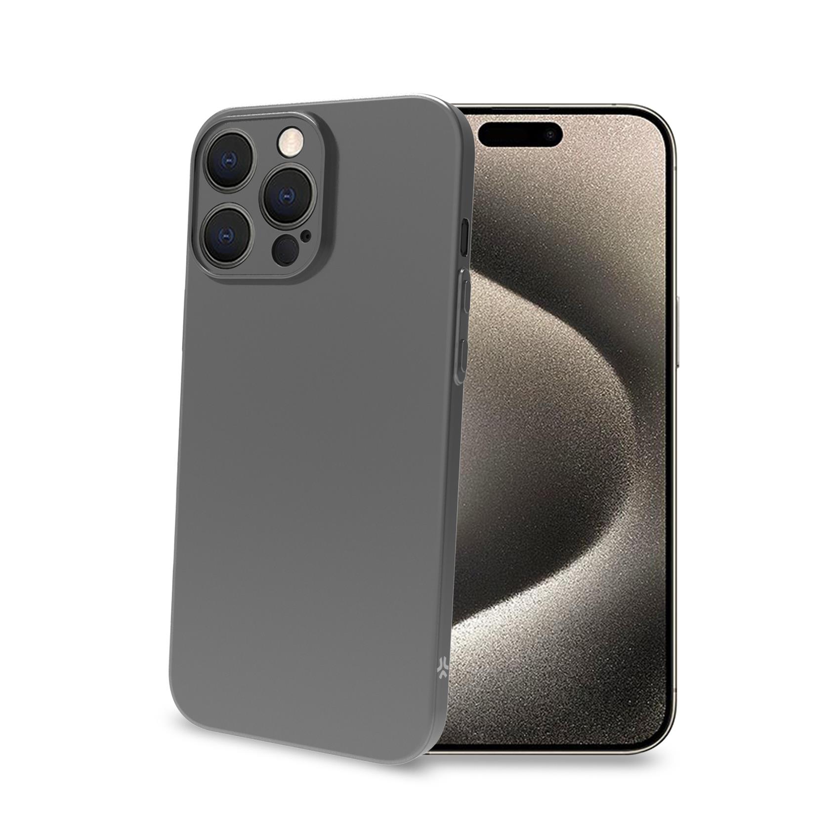 Celly SPACE Black Ultra-Slim Soft TPU Case for Apple iPhone 16 Pro Max with Reinforced Camera & Button Bezels