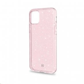 Cover Protettiva Celly SPARKLE per Apple iPhone 11 Pro Max in TPU Flessibile Antiurto con Finitura Glitterata Rosa