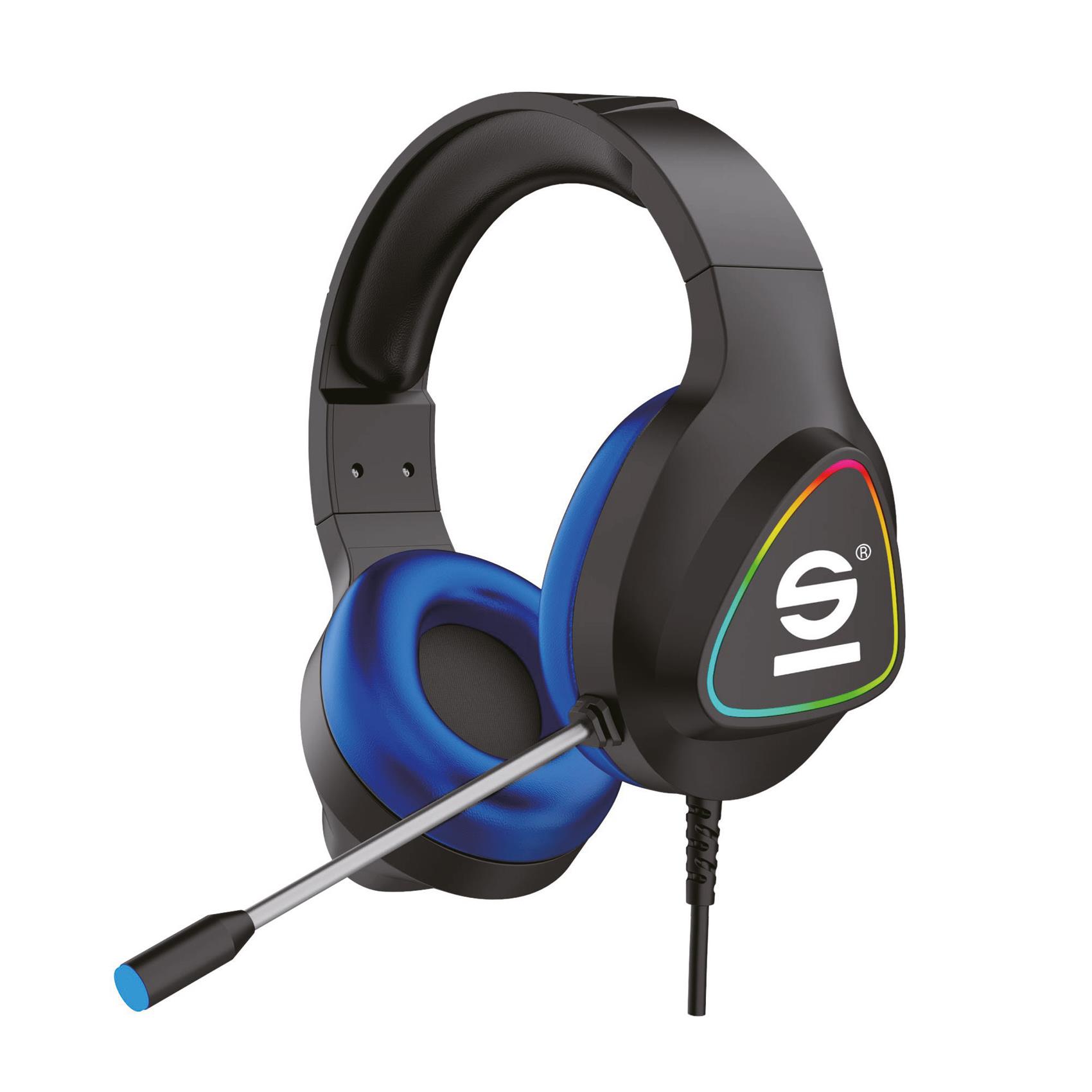 Cuffie Gaming Cablate Over-Ear Sparco PRO SPHEADPHONEPRO Nere Driver 50mm Luci RGB Microfono e Jack 3.5mm USB