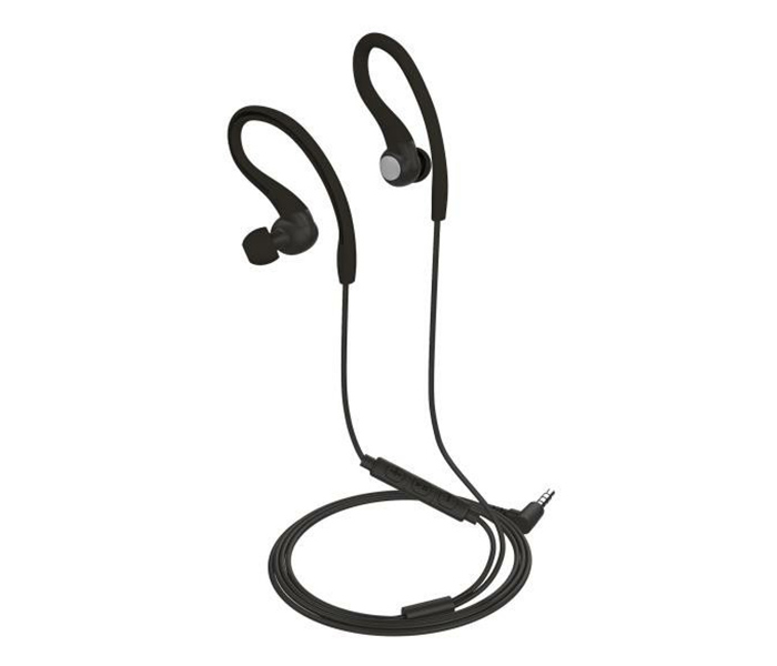 Auricolari Stereo In-Ear Sport Celly UP700ACT con Archetti Flessibili Connettore Jack 3.5mm Microfono Integrato e Controllo Volume Cavo 1.2m Nero
