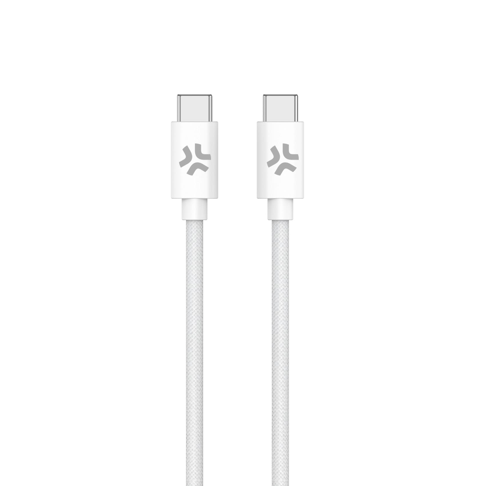Cavo Celly da USB-A a USB-C in Cotone Intrecciato 1.5m Bianco Power Delivery Ricarica Rapida fino a 60W Dati e Ricarica