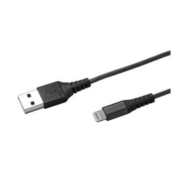 Cavo Celly da USB-A a Lightning in Nylon Intrecciato 1m Nero Ultra Resistente Certificato MFi 12W Dati e Ricarica