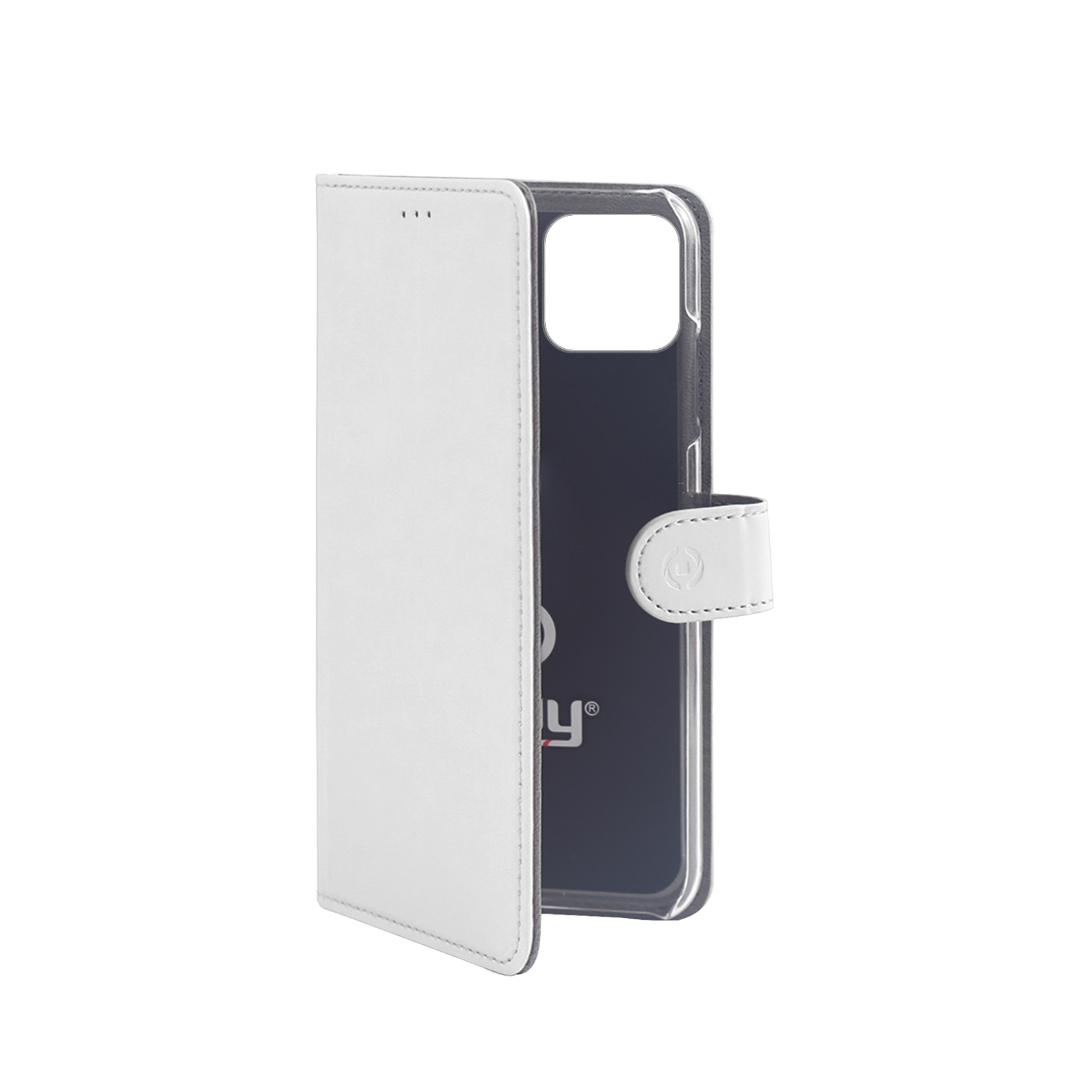 Custodia a Libro Portafoglio Celly WALLY per Apple iPhone 11 Pro in Similpelle con Vani Porta Tessere Chiusura Flap Magnetico e Funzione Stand Bianco