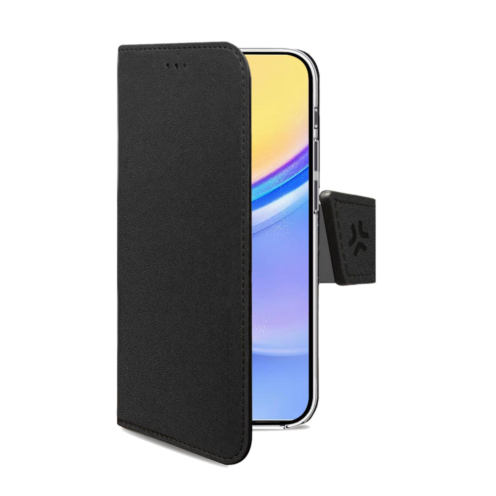Custodia Portafoglio Celly WALLY per Samsung Galaxy A15 4G e Galaxy A15 5G a Libro in Similpelle Nera con Chiusura Magnetica e Supporto Stand WALLY1060 - Immagine 1