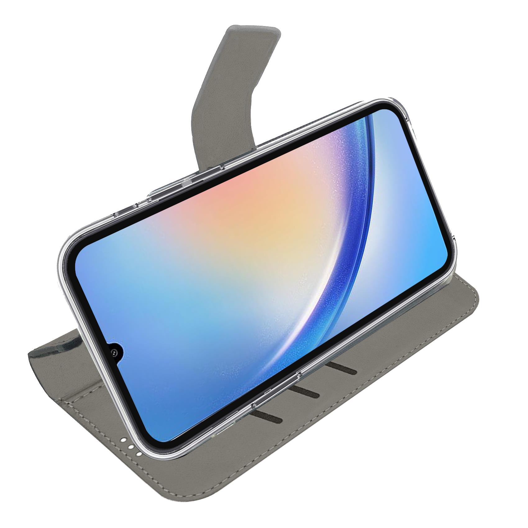 Custodia Portafoglio Celly WALLY per Samsung Galaxy A35 5G e A35 5G Enterprise Edition a Libro in Similpelle Nera con Chiusura Magnetica e Supporto Stand - Immagine 2